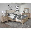Vaughan-Bassett Woodbridge 822 King Upholstered Bed with Storage and Grey Fabric - Clear Maple IMAGE 4