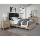 Vaughan-Bassett Woodbridge 822 Queen Upholstered Bed with Black Fabric - Clear Maple IMAGE 6