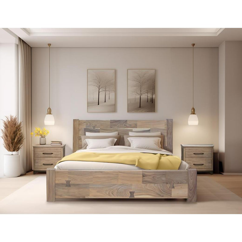 International Furniture Direct Natural Parota Queen Panel Bed IFD8681HBDQE1/IFD8681PLTQE IMAGE 3