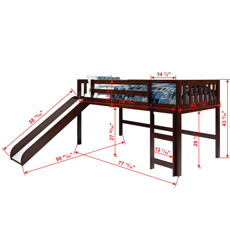 Donco Trading Company Kids Beds Loft Bed 715-TCP_750C-TZ IMAGE 3
