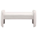  Coaster Furniture Peoria 910199 Velvet Upholstered Accent Bench - Ivory IMAGE 2