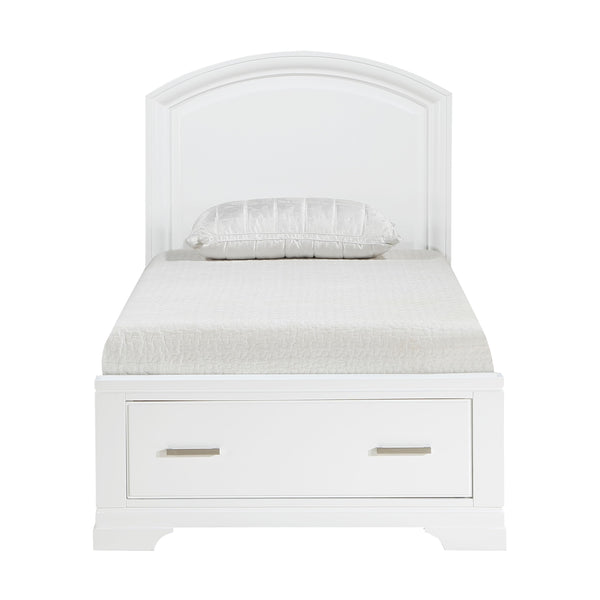 Homelegance Hudson 1520WHT-1* Twin Platform Bed with Footboard Storage IMAGE 1