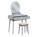 Homelegance Camilla 4565GY Vanity Dresser with Mirror and Stool IMAGE 2