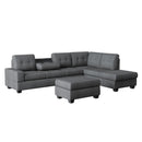Homelegance Maston 9507DGY*3OT 3 pc Reversible Sectional with Drop-Down Cup Holders and Storage Ottoman IMAGE 1