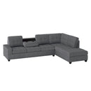 Homelegance Maston 9507DGY*3OT 3 pc Reversible Sectional with Drop-Down Cup Holders and Storage Ottoman IMAGE 6