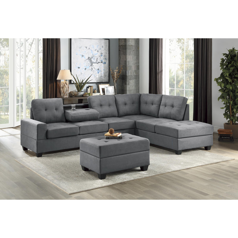 Homelegance Maston 9507DGY*3OT 3 pc Reversible Sectional with Drop-Down Cup Holders and Storage Ottoman IMAGE 9