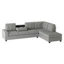 Homelegance Maston 9507GRY*3OT 3 pc Reversible Sectional with Drop-Down Cup Holders and Storage Ottoman IMAGE 6