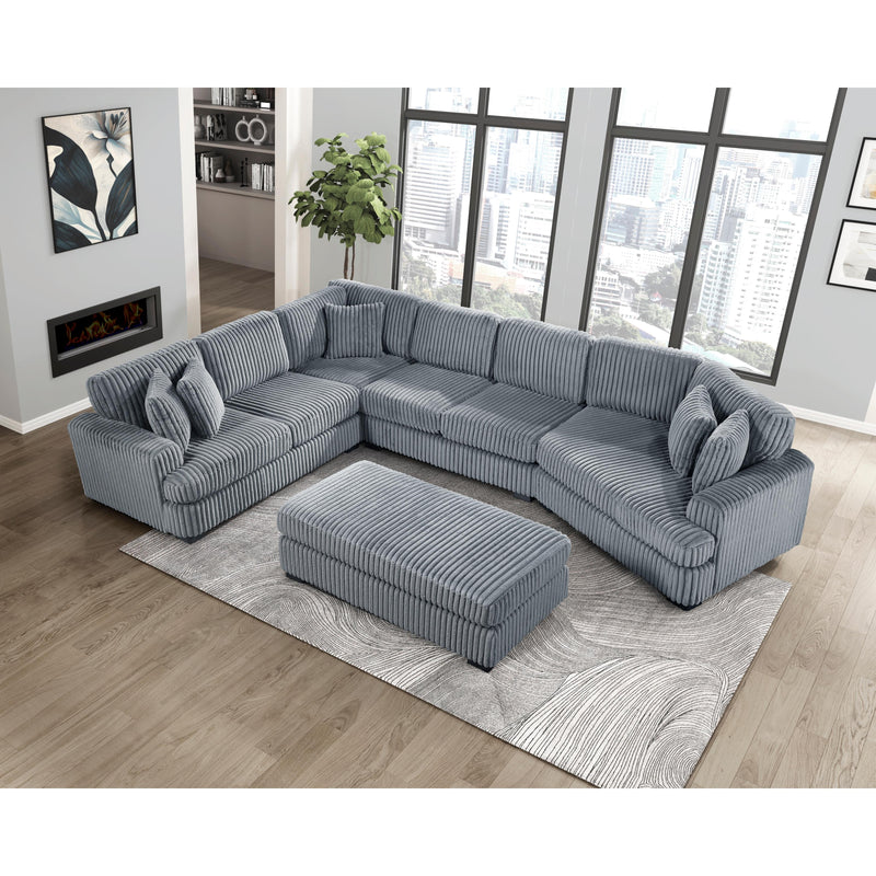 Homelegance 9623GY*52LRU 5 pc Sectional with Right Cuddler and Ottoman IMAGE 10