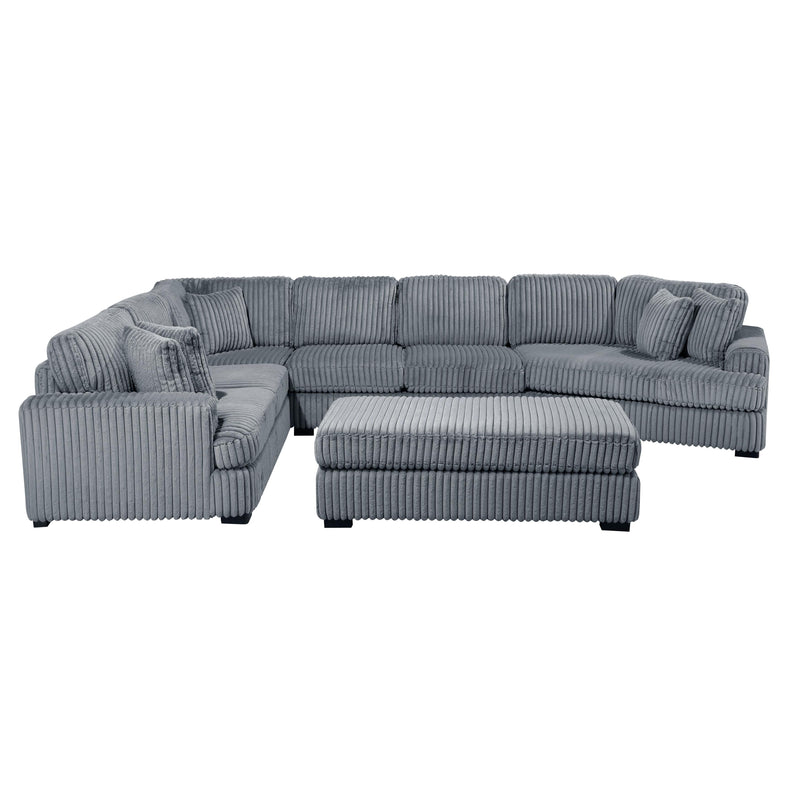 Homelegance 9623GY*52LRU 5 pc Sectional with Right Cuddler and Ottoman IMAGE 2