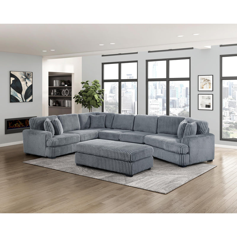 Homelegance 9623GY*52LRU 5 pc Sectional with Right Cuddler and Ottoman IMAGE 9