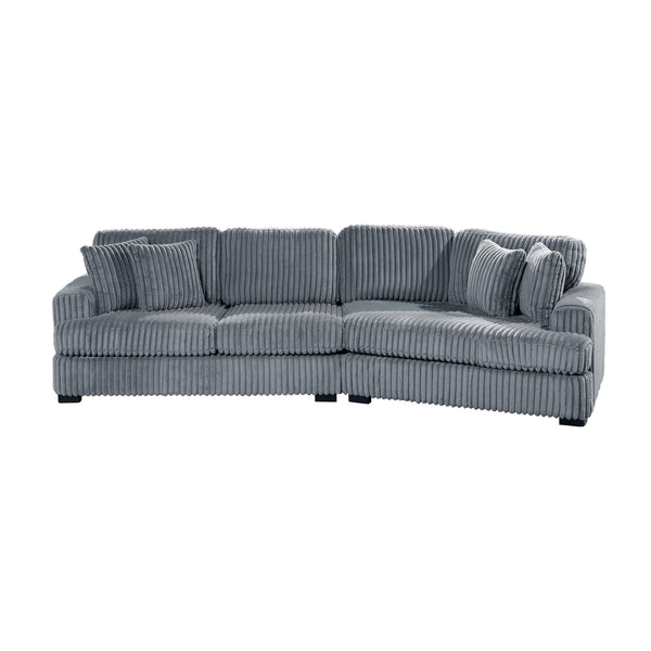 Homelegance 9623GY*22LRU 2 pc Sectional with Right Cuddler IMAGE 1