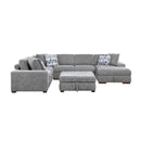 Homelegance Raife 9624GY*52LRC 5 pc Sectional with Right Chaise and Storage Ottoman IMAGE 2