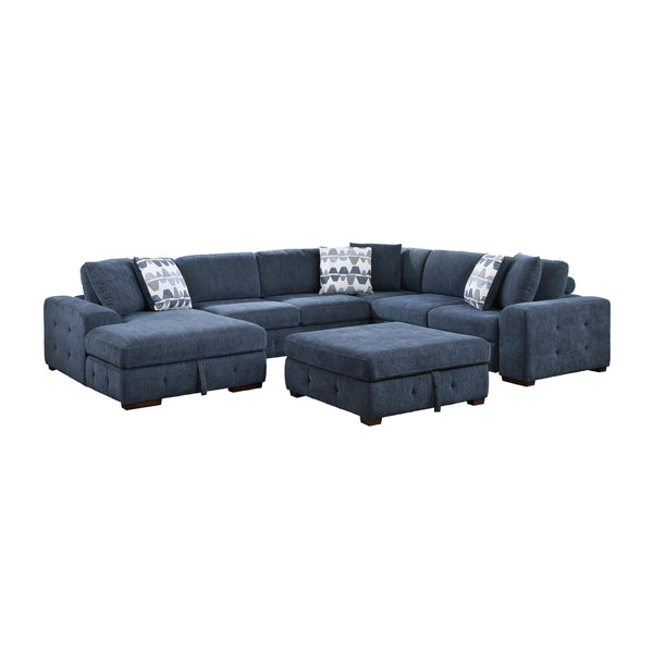 Homelegance Raife 9624BU*5LC2R 5 pc Sectional with Left Chaise and Storage Ottoman IMAGE 1
