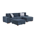 Homelegance Raife 9624BU*32LRC 3 pc Sectional with Right Chaise and Ottoman IMAGE 1