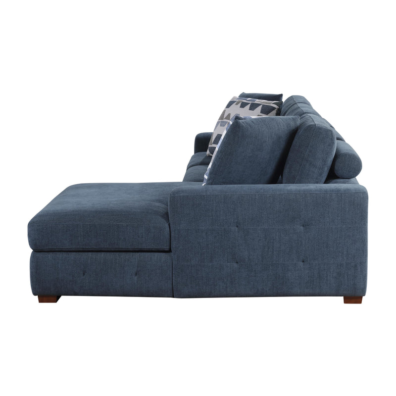 Homelegance Raife 9624BU*32LRC 3 pc Sectional with Right Chaise and Ottoman IMAGE 6