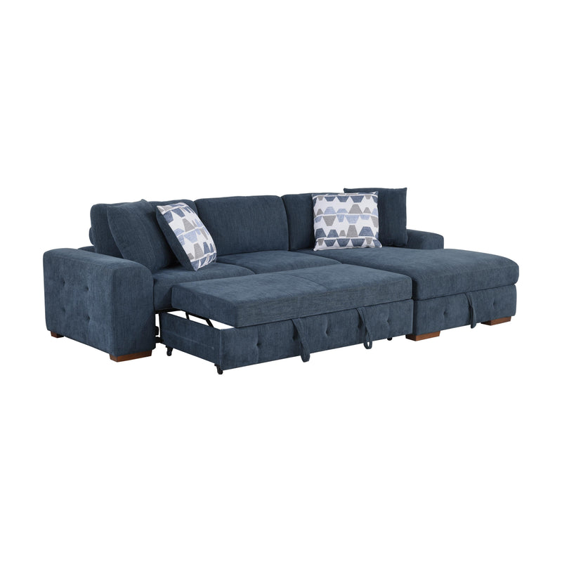 Homelegance Raife 9624BU*32LRC 3 pc Sectional with Right Chaise and Ottoman IMAGE 9