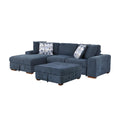Homelegance Raife 9624BU*3LC2R 3 pc Sectional with Left Chaise and Ottoman IMAGE 1
