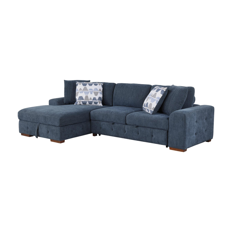 Homelegance Raife 9624BU*3LC2R 3 pc Sectional with Left Chaise and Ottoman IMAGE 4