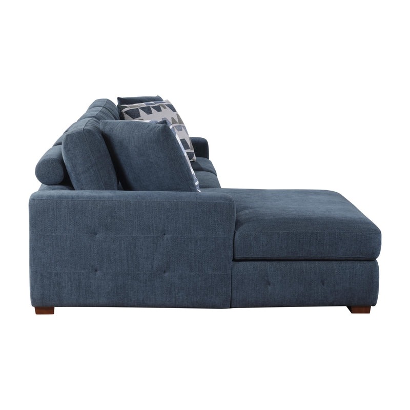 Homelegance Raife 9624BU*3LC2R 3 pc Sectional with Left Chaise and Ottoman IMAGE 5