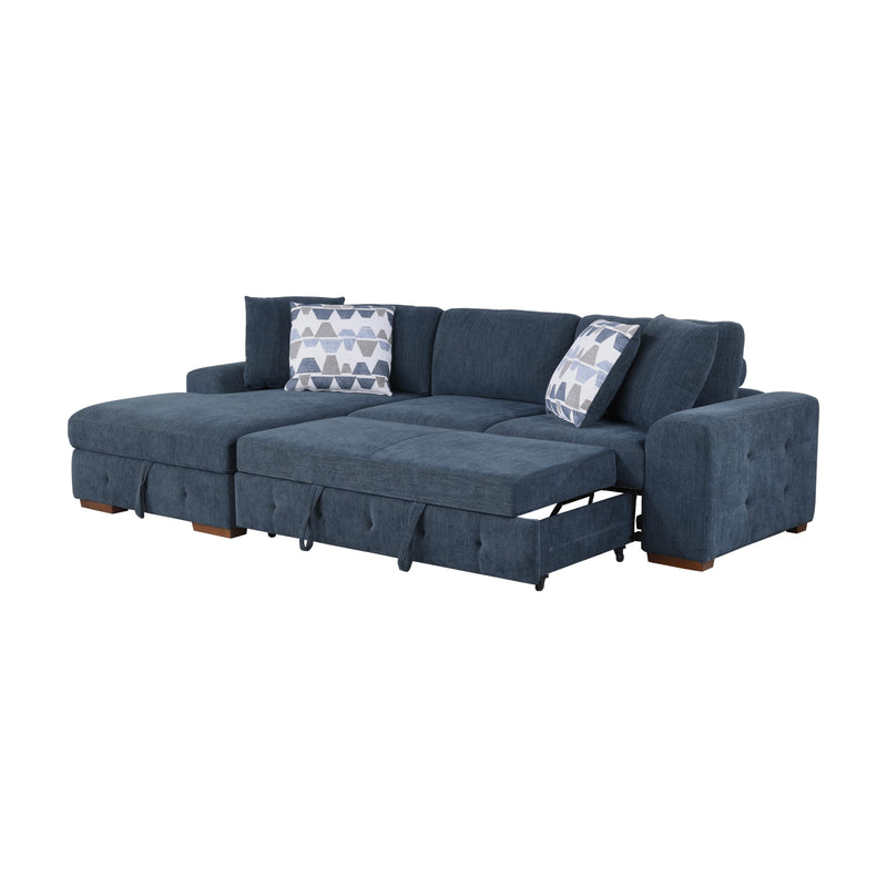 Homelegance Raife 9624BU*3LC2R 3 pc Sectional with Left Chaise and Ottoman IMAGE 9