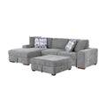 Homelegance Raife 9624GY*3LC2R 3 pc Sectional with Left Chaise and Ottoman IMAGE 1