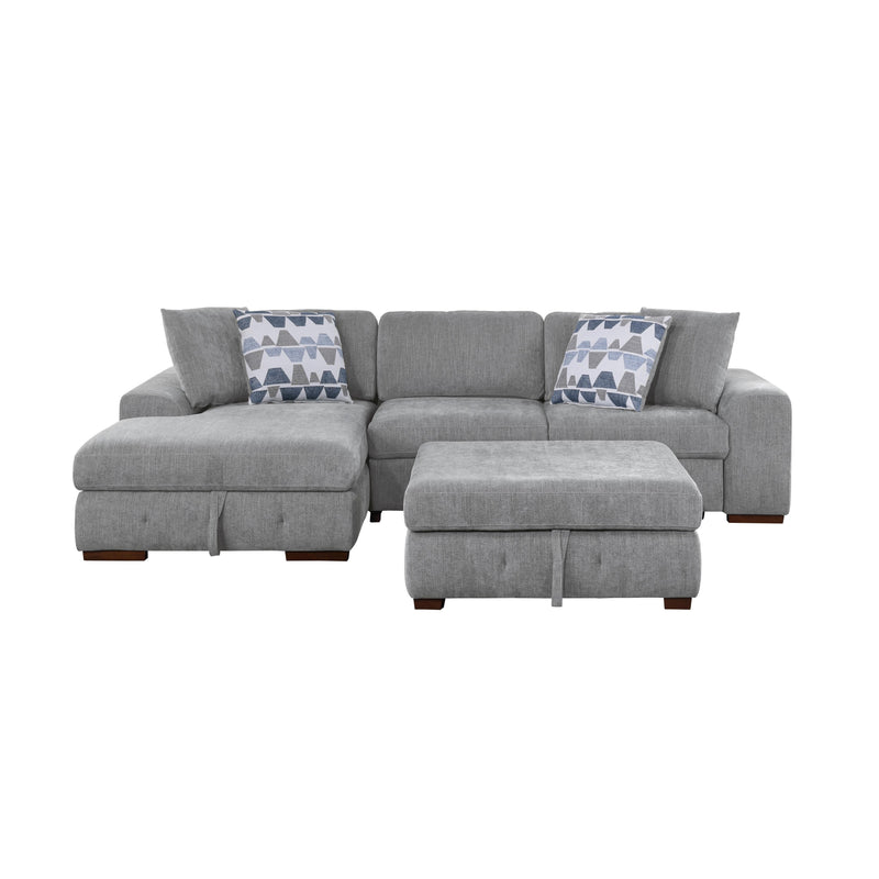 Homelegance Raife 9624GY*3LC2R 3 pc Sectional with Left Chaise and Ottoman IMAGE 2