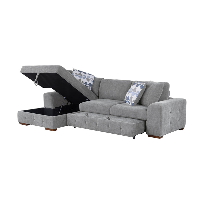 Homelegance Raife 9624GY*3LC2R 3 pc Sectional with Left Chaise and Ottoman IMAGE 8