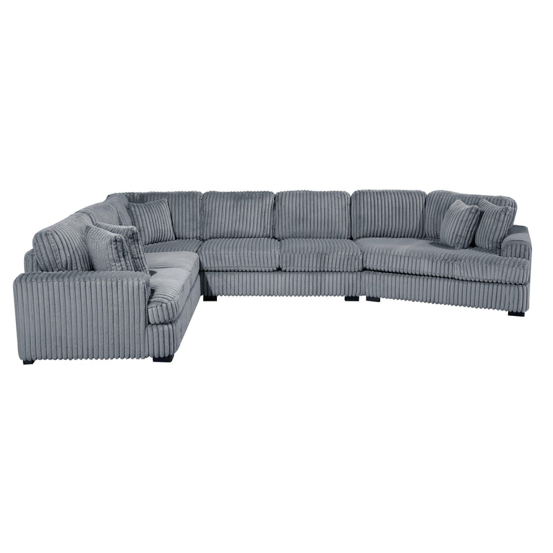 Homelegance 9623GY*42LRU 4 pc Sectional with Right Cuddler IMAGE 2