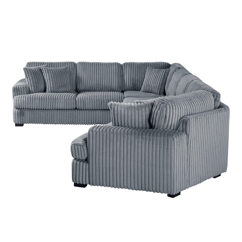 Homelegance 9623GY*42LRU 4 pc Sectional with Right Cuddler IMAGE 3