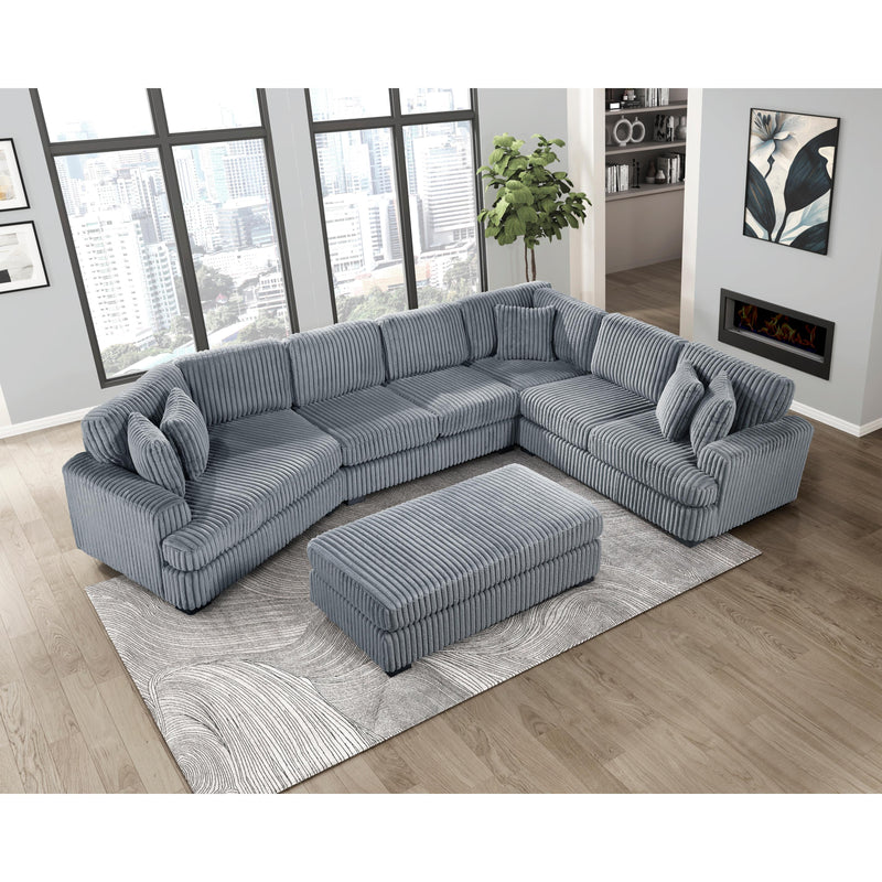 Homelegance 9623GY*5LU2R 5 pc Sectional with Left Cuddler and Ottoman IMAGE 10