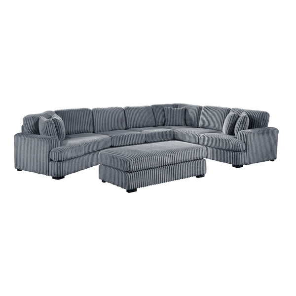 Homelegance 9623GY*5LU2R 5 pc Sectional with Left Cuddler and Ottoman IMAGE 1