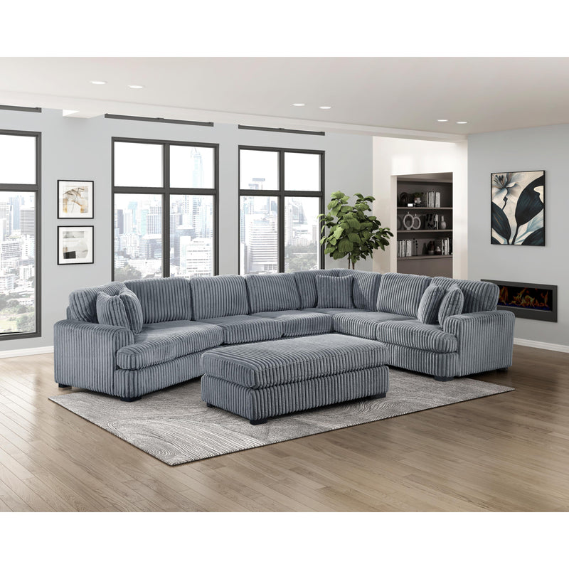 Homelegance 9623GY*5LU2R 5 pc Sectional with Left Cuddler and Ottoman IMAGE 9