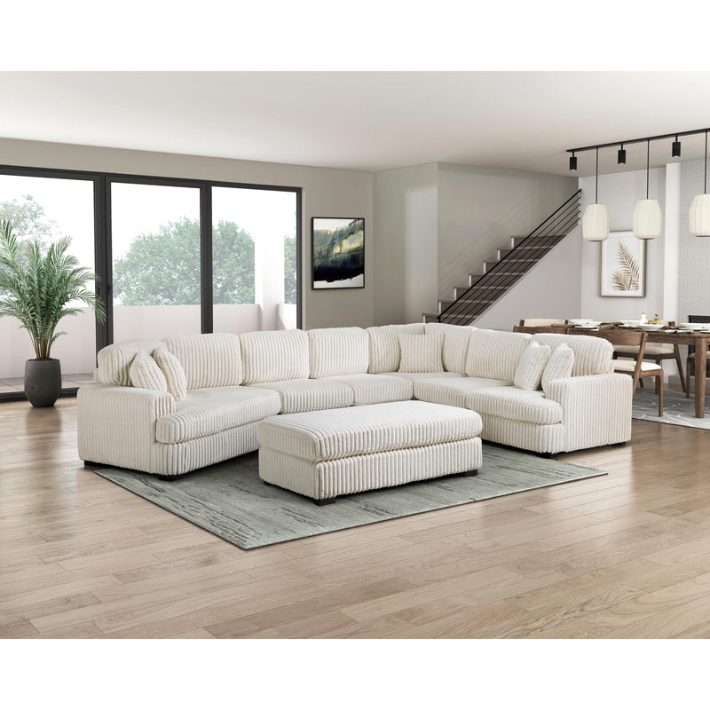 Homelegance 9623BE*5LU2R 5 pc Sectional with Left Cuddler and Ottoman IMAGE 9