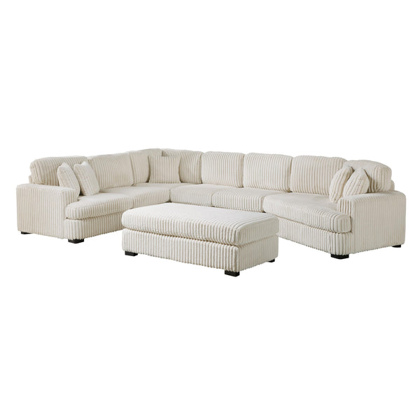 Homelegance 9623BE*52LRU 5 pc Sectional with Right Cuddler and Ottoman IMAGE 1