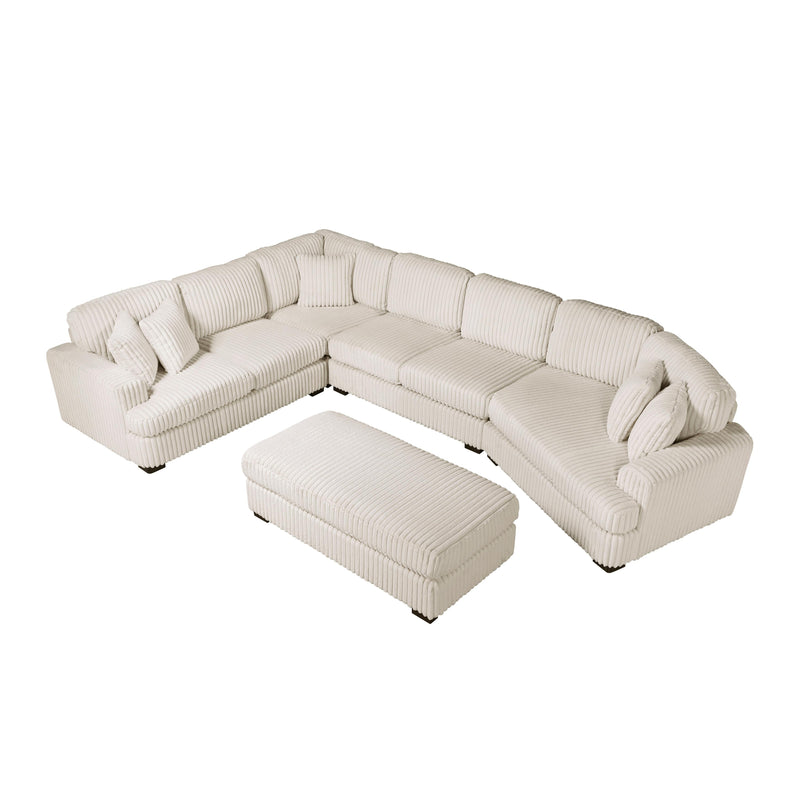 Homelegance 9623BE*52LRU 5 pc Sectional with Right Cuddler and Ottoman IMAGE 3