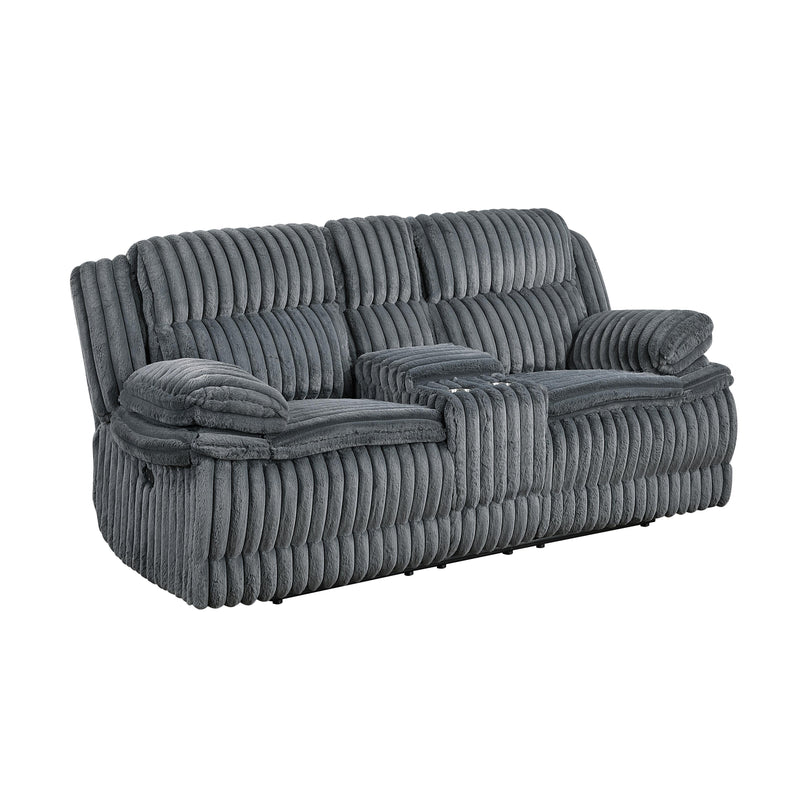 Homelegance Goodland 9577DG-2 Double Reclining Love Seat with Center Console IMAGE 2