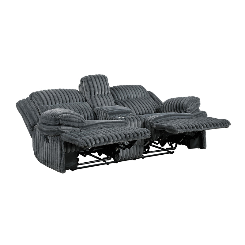 Homelegance Goodland 9577DG-2 Double Reclining Love Seat with Center Console IMAGE 4