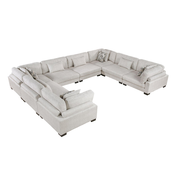 Homelegance Tinley 9555BEG*84CR4AC 8 pc Modular Sectional IMAGE 1