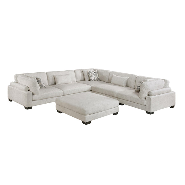 Homelegance Tinley 9555BEG*63CR2ACOT 6 pc Modular Sectional with Ottoman IMAGE 1