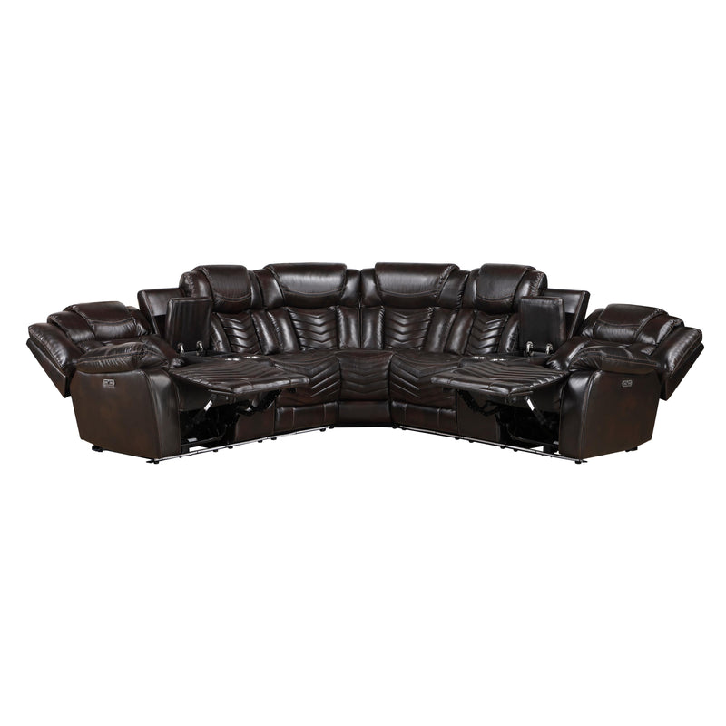 Homelegance Ramone 9508DB*SCPW 3 pc Power Reclining Sectional with Speakers, Subwoofer and LED Lighting IMAGE 8