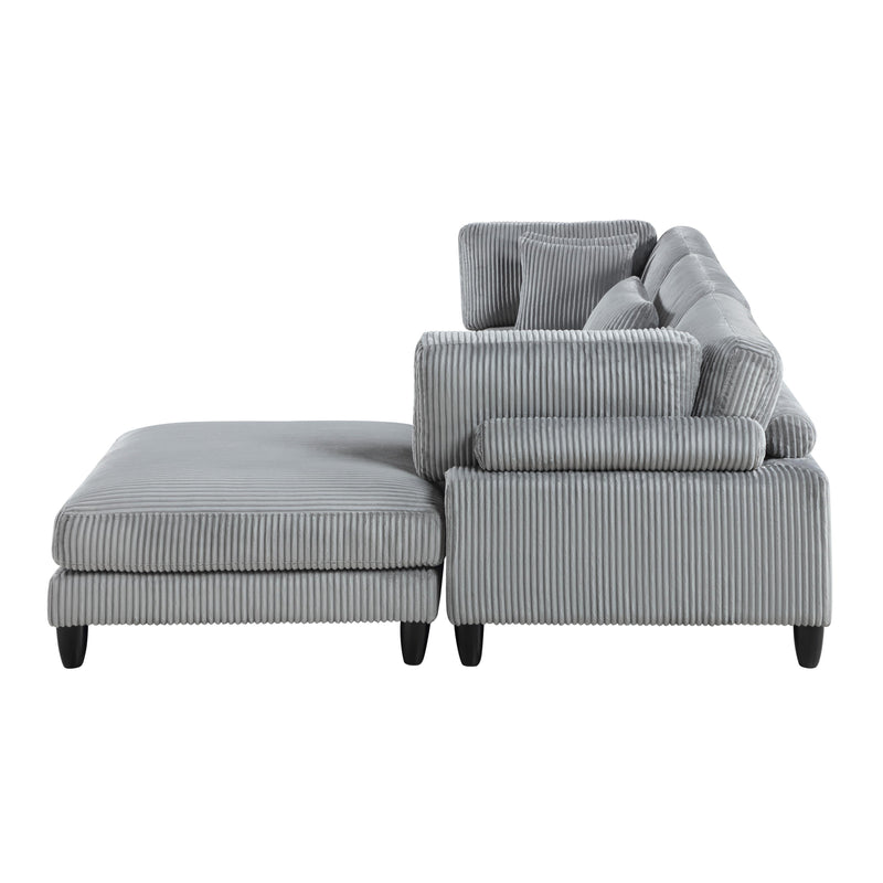 Homelegance 9688GY*42CRACOT 4 pc Modular Sectional with Otttoman IMAGE 4