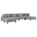 Homelegance 9688GY*62CR2AC2OT 6 pc Modular Sectional with Ottomans IMAGE 2