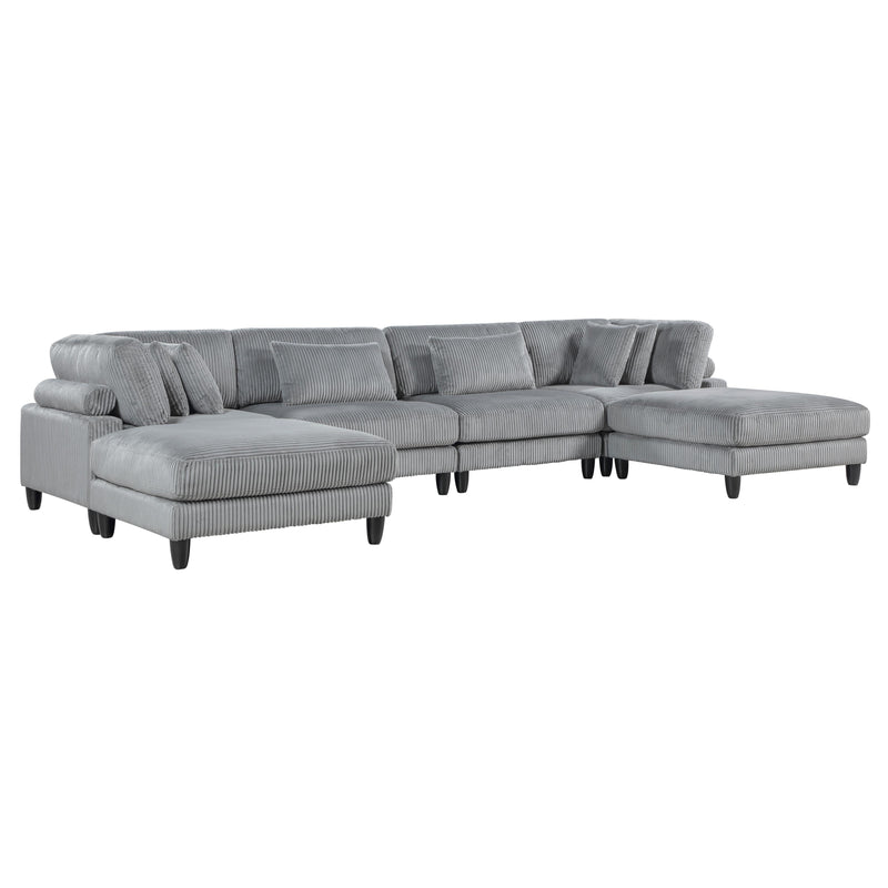 Homelegance 9688GY*62CR2AC2OT 6 pc Modular Sectional with Ottomans IMAGE 2