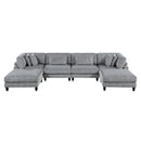 Homelegance 9688GY*62CR2AC2OT 6 pc Modular Sectional with Ottomans IMAGE 3