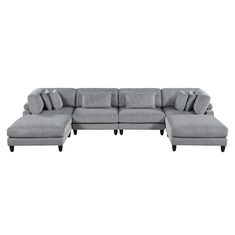Homelegance 9688GY*62CR2AC2OT 6 pc Modular Sectional with Ottomans IMAGE 3