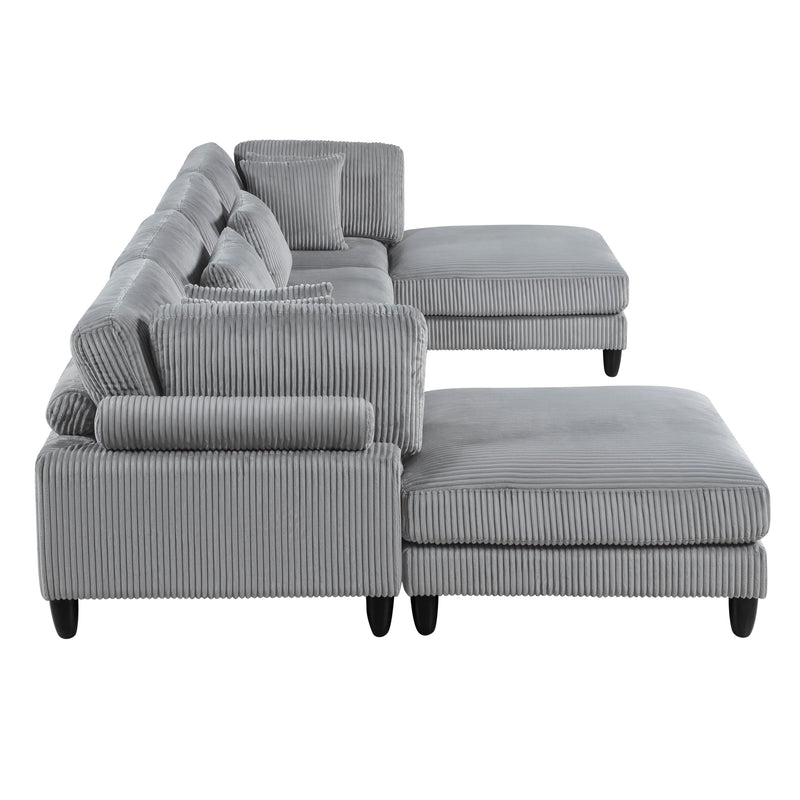 Homelegance 9688GY*62CR2AC2OT 6 pc Modular Sectional with Ottomans IMAGE 4