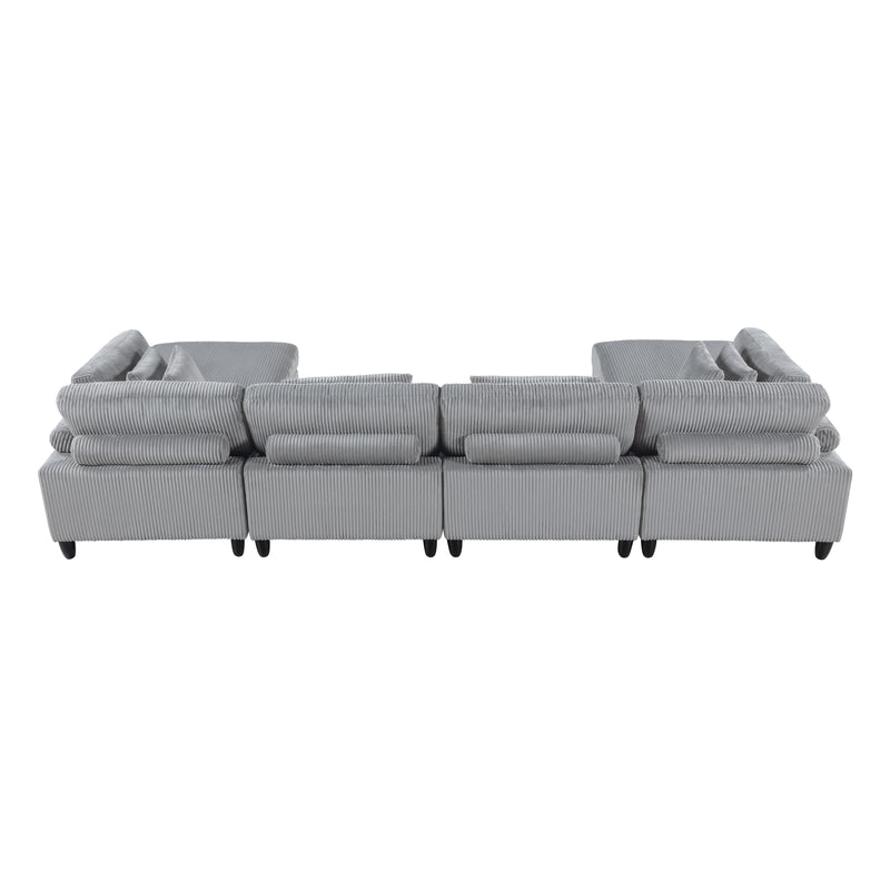 Homelegance 9688GY*62CR2AC2OT 6 pc Modular Sectional with Ottomans IMAGE 5