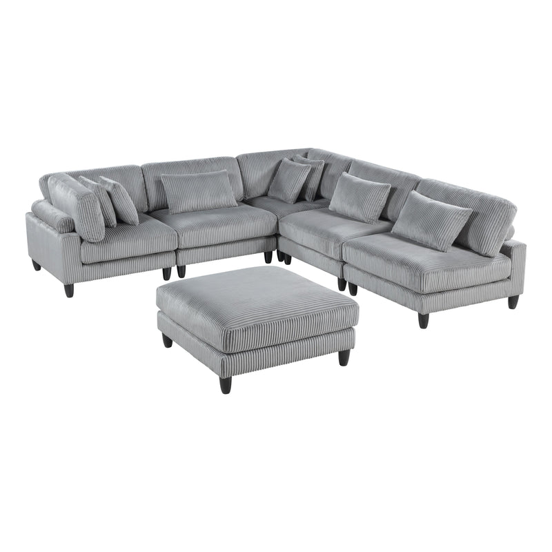 Homelegance 9688GY*62CR3ACOT 6 pc Modular Sectional with Ottoman IMAGE 1