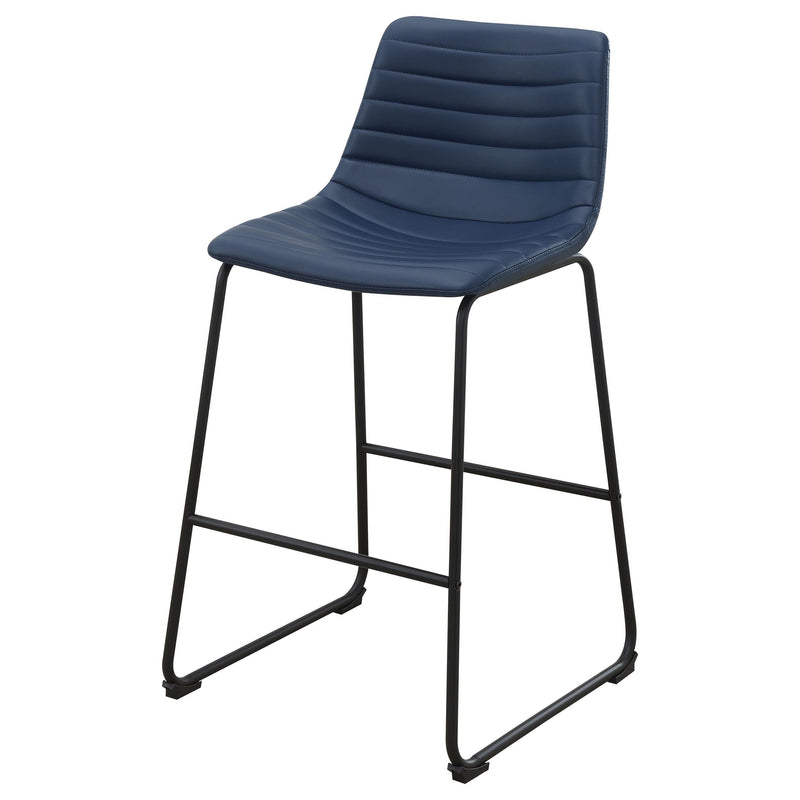  Coaster Furniture Zuni 107208 Faux Leather Upholstered Counter Chair - Blue IMAGE 4