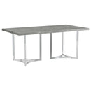 Coaster Furniture Sterling Dining Table with Faux Marble Top and Pedestal Base 108121 IMAGE 5